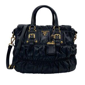 Prada Nappa Gaufre Tote Nero Black